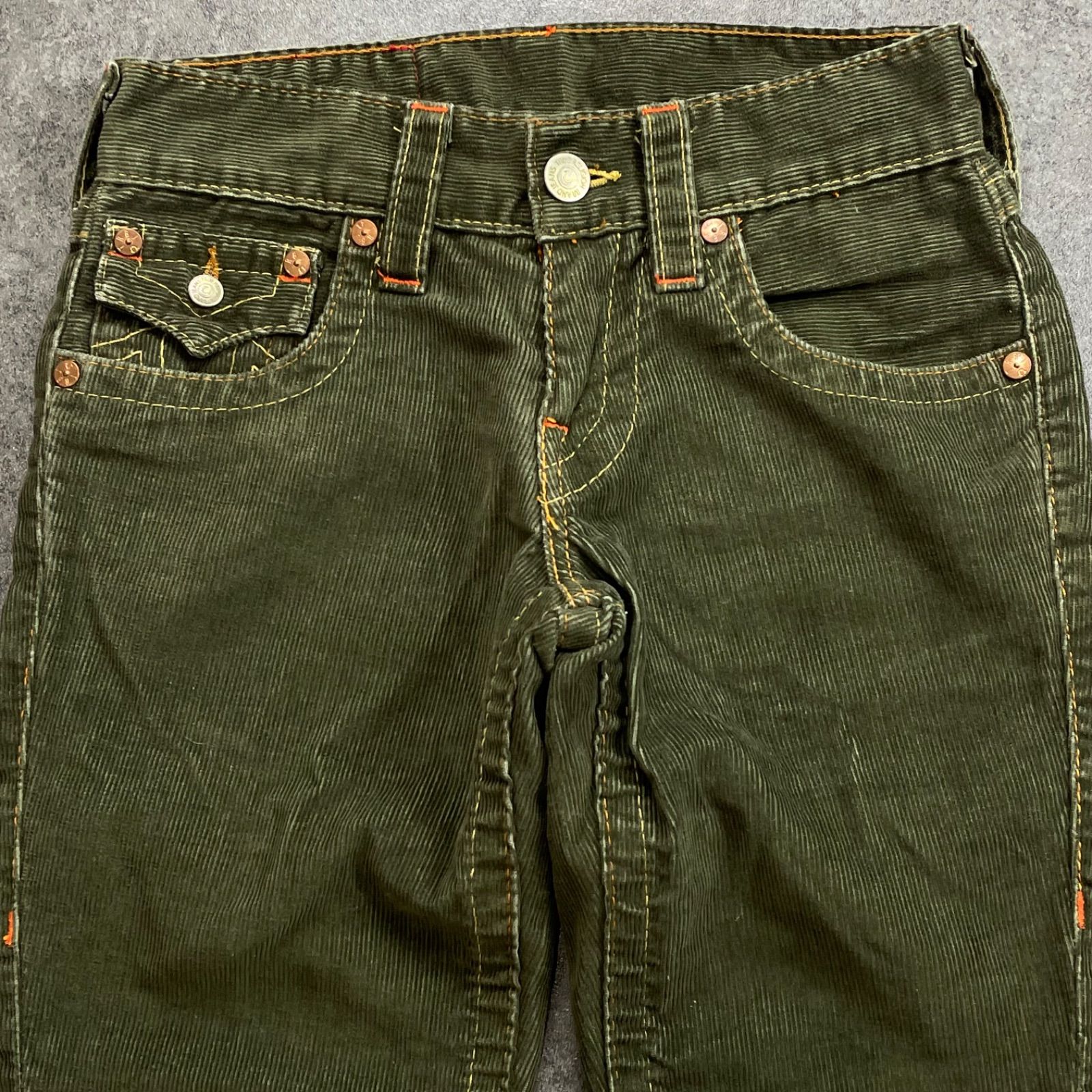 USA製 Y2K TRUE RELIGION JOEY BIG T Flare Jeans Bootcut MosGreen
