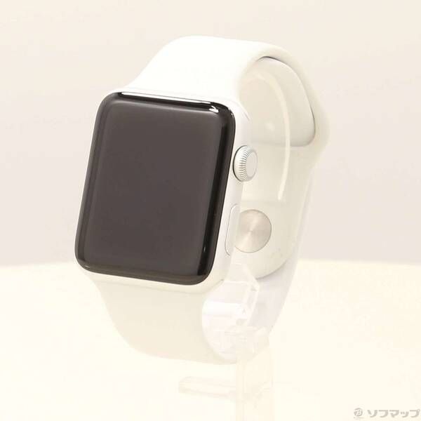 〔 品〕 Apple Watch Series 3 GPS 42 mm シルバーアルミニウムケース ホワイトスポーツバンド 247