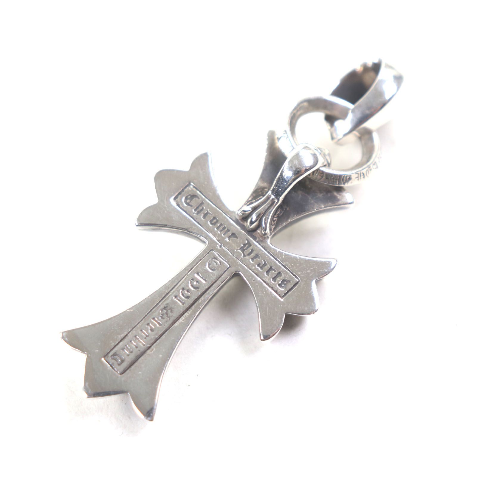 CHROME HEARTS クロムハーツ スモールCHクロス With ベイル 925 ペンダントトップ シルバー 重量22.78 g メンズ レディース