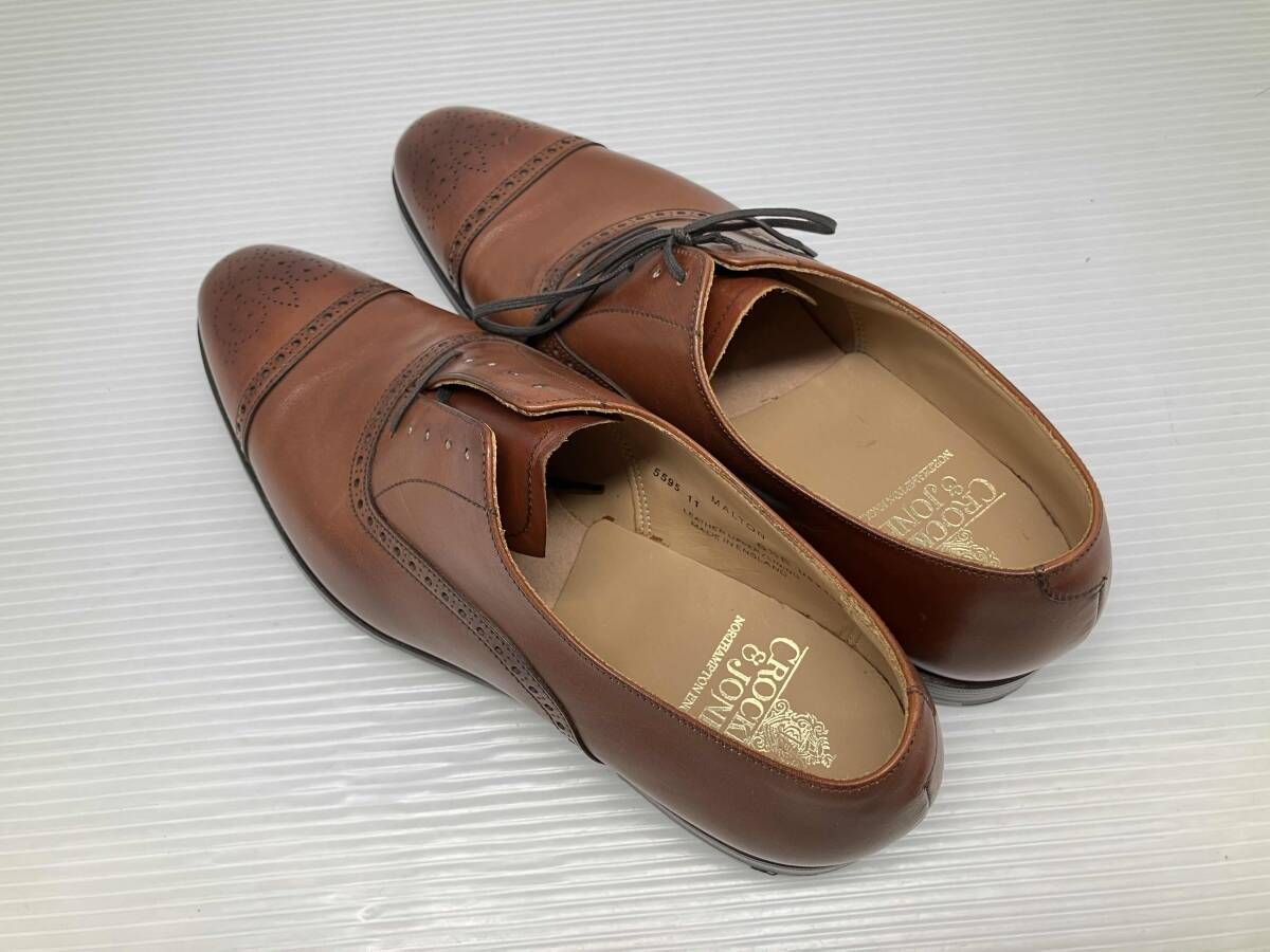  JONES クロケット ジョーンズ ストレートチップ メダリオン ドレスシュ ズ サイズ6 5 ブラウン 通年 その他 靴