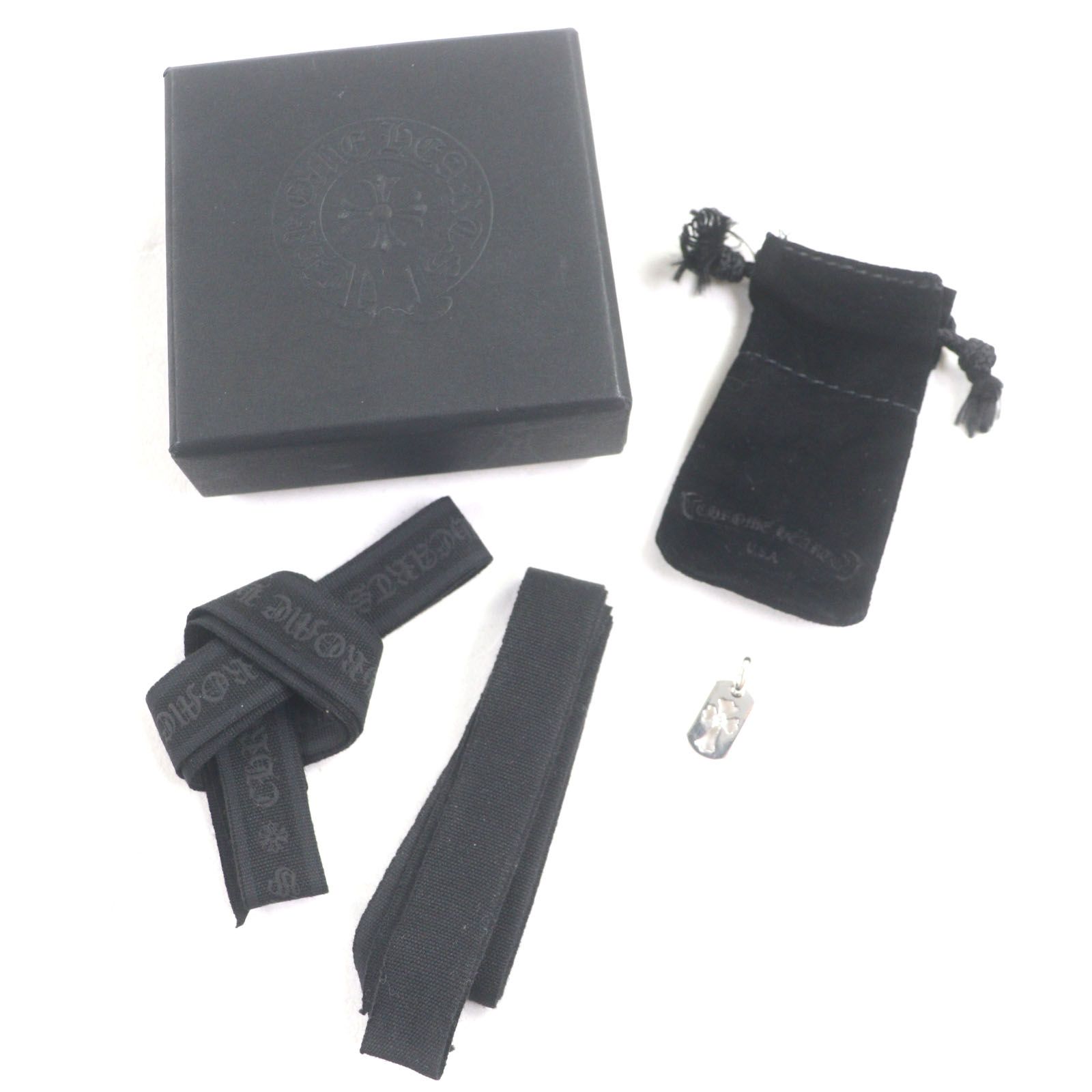 CHROME HEARTS クロムハーツ タイニーカットアウトクロス 925 1 Pダイヤモンド ペンダントトップ シルバー 箱 保存袋付き 重量2 86 g メンズ