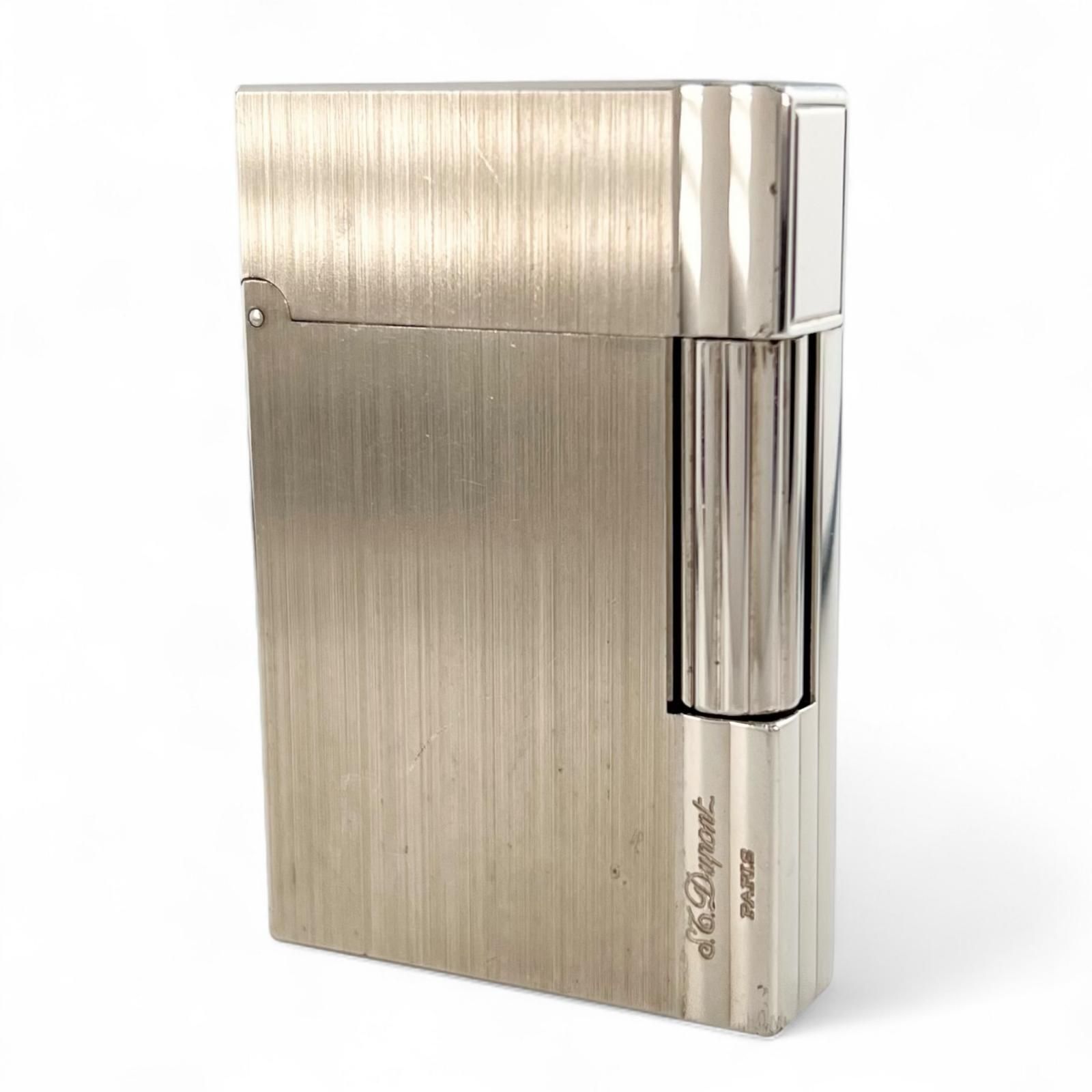 Dupont デュポン ギャッツビー ヘアライン ローラー式 喫煙具 ガスライター シルバー 箱 ケース付き フランス製 メンズ 着火 済み