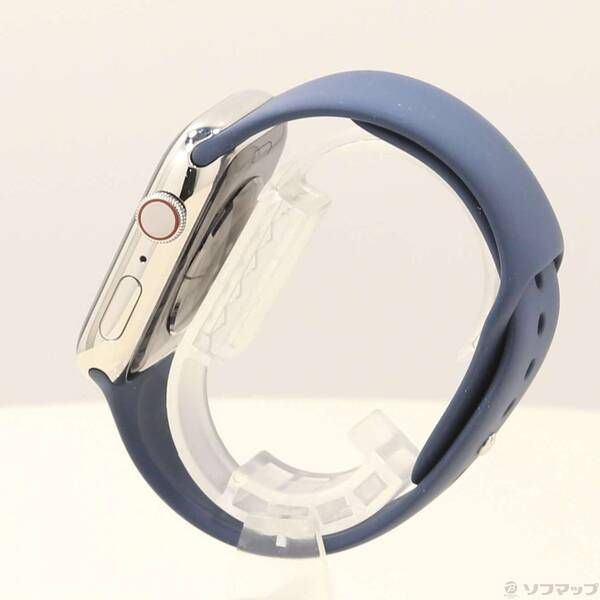 〔 品〕 Apple Watch Series 9 GPS Cellular 45 mm シルバーステンレススチールケース ストームブルースポーツバンド 269