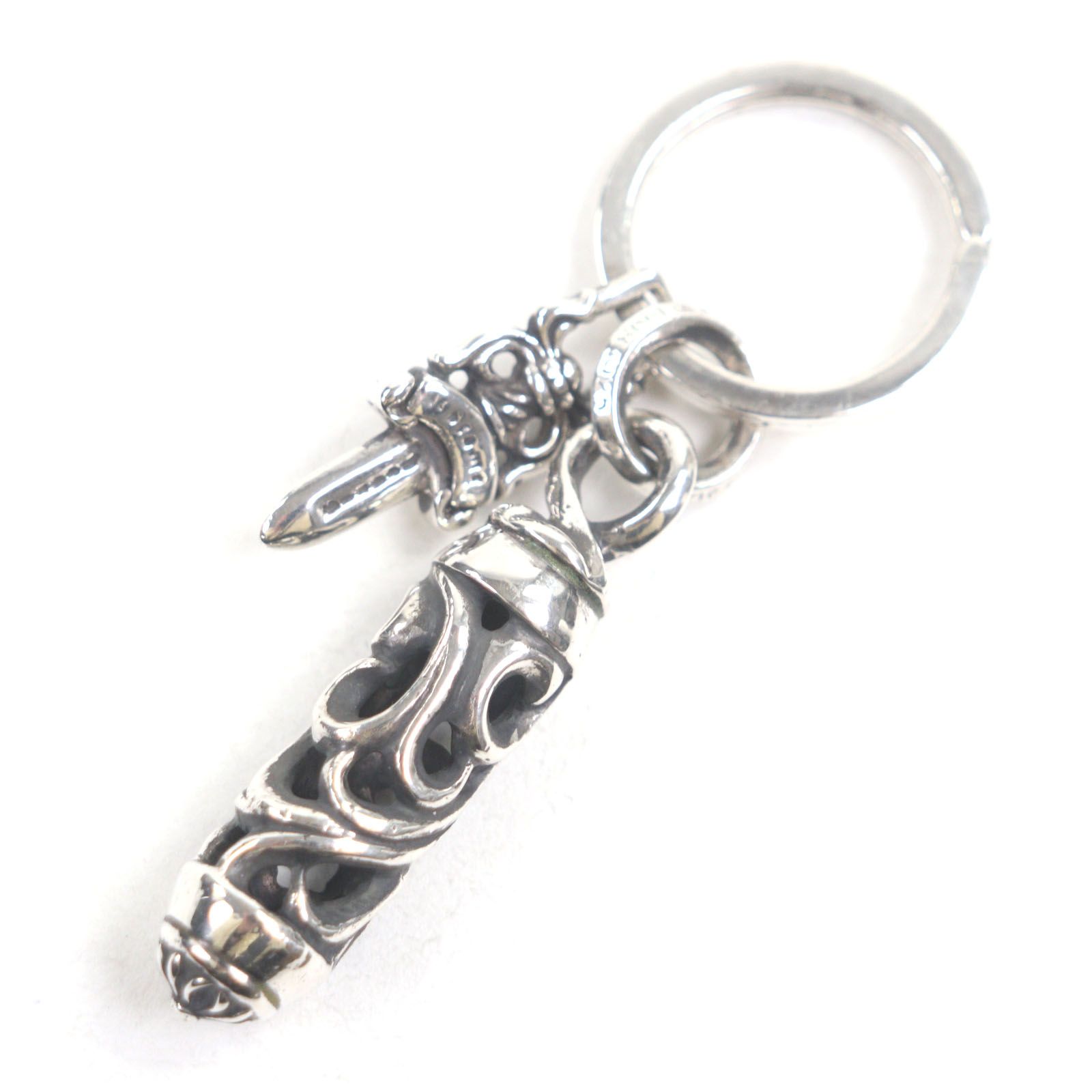 CHROME HEARTS クロムハーツ ROLLER-No 5 DGGR ローラー 5ダガー 925 キーホルダー シルバー 総重量31.66 g メンズ レディース