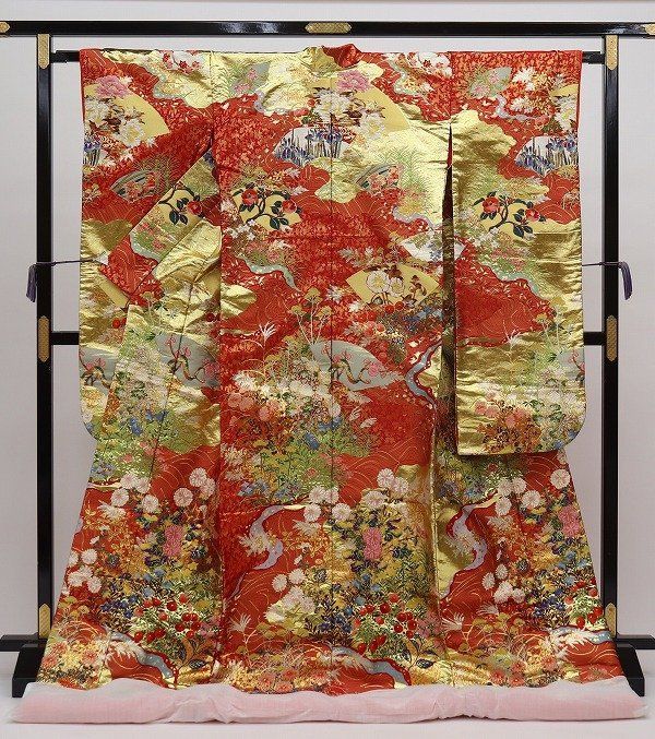 色打掛 道長取秋草図 正絹 源氏物語 貴族 b 6225