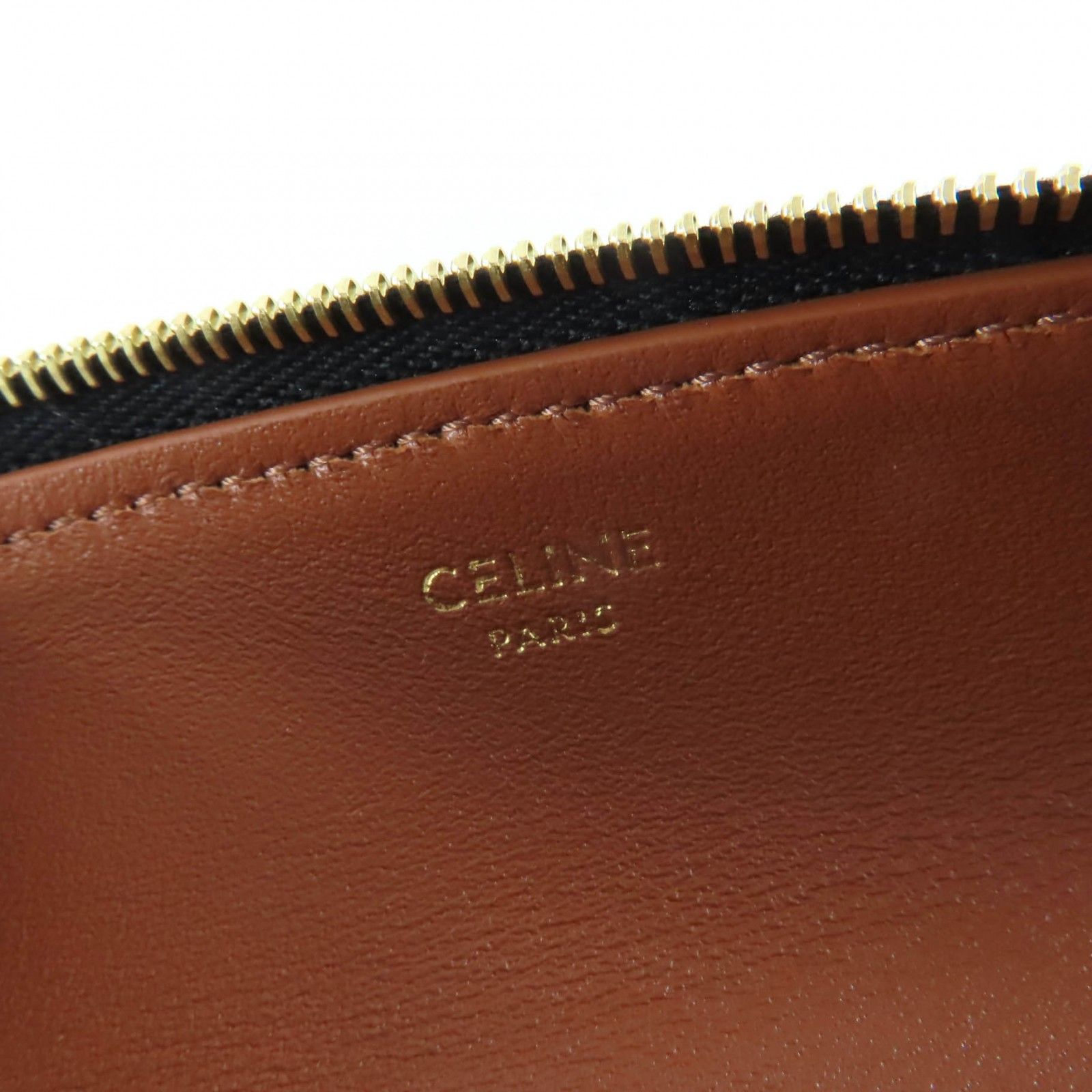  CELINE セリーヌ トリオンフキャンバス レザー ペンケース ブラウン 保存袋付き イタリア製 レディース 筆箱 筆記具