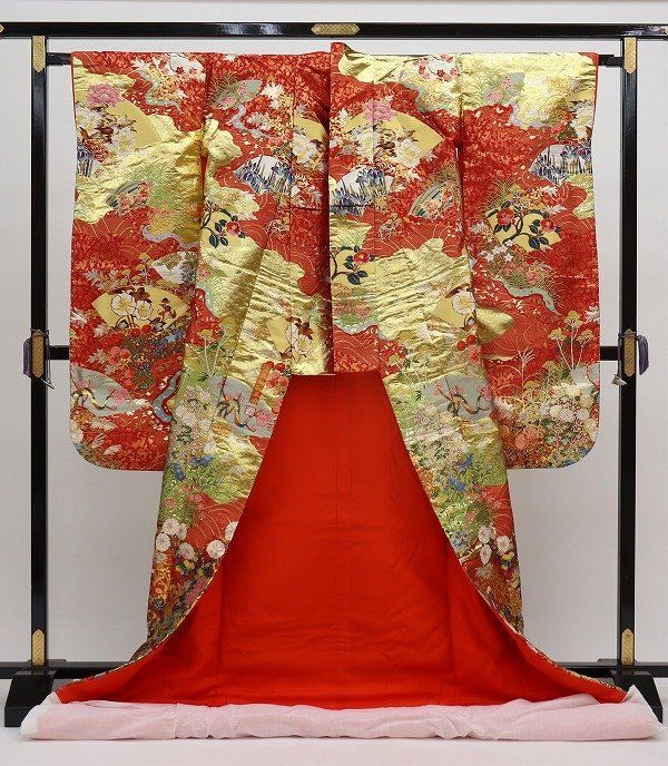 色打掛 道長取秋草図 正絹 源氏物語 貴族 b 6225