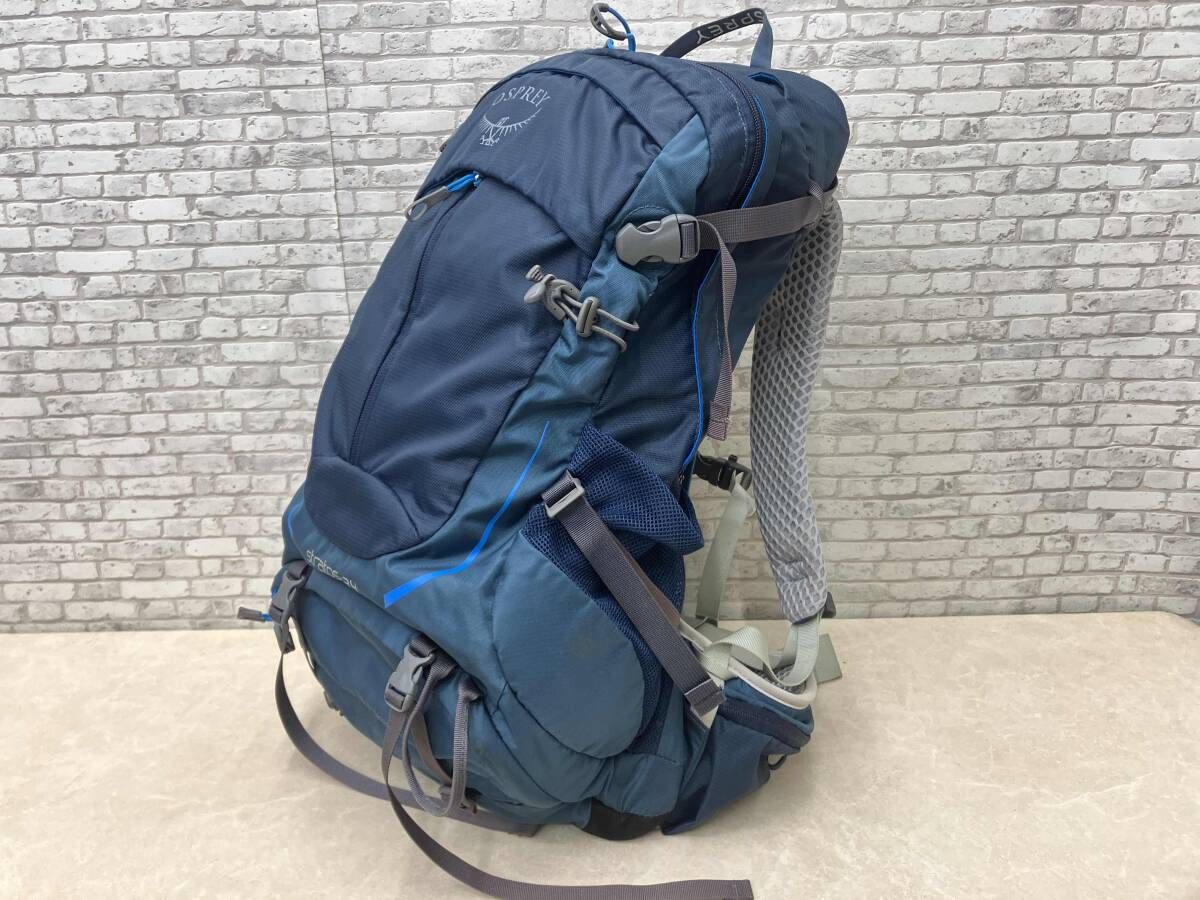  OSPREY オスプレー stratos 34 ストラトス34 レインカバー付 バックパック リュックサック ザック 登山 アウトドア ネイビー ブルー バックパック ザック リュック バッグ