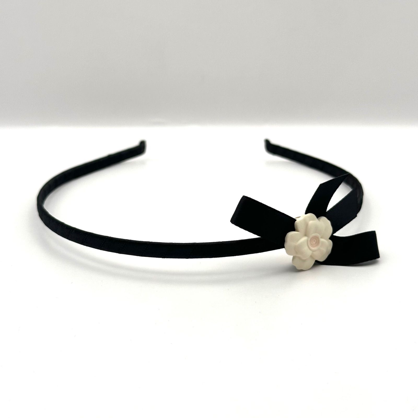 DOLCE＆GABBANA ドルチェ ガッバーナ カチューシャ フラワー 花 リボン ブラック