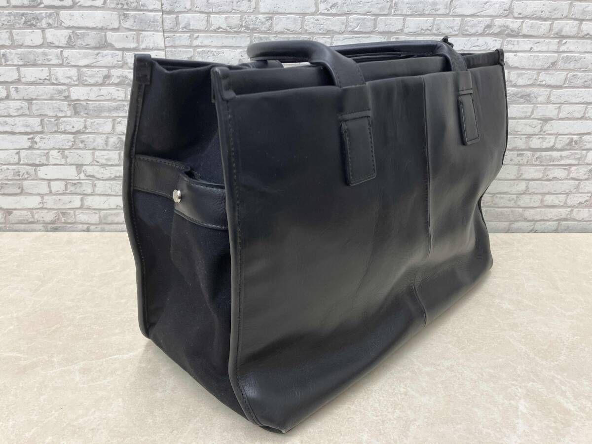  agnes b. VOYAGE アニエスベー ボヤージュ トカゲロゴ トートバッグ ビジネス 旅行 キャンバス×レザー ブラック その他 バッグ