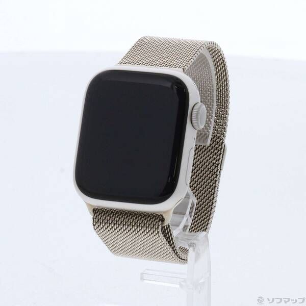 〔 品〕 Apple Watch Series 8 GPS 41 mm スターライトアルミニウムケース ゴールドミラネーゼループ 297