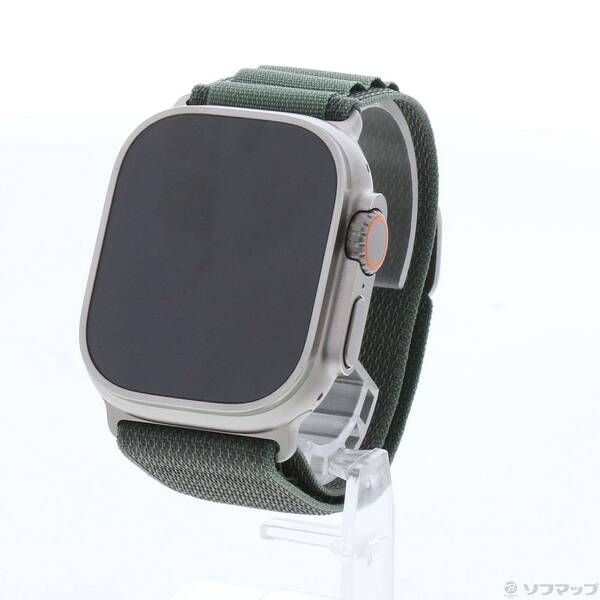 〔 品〕 Apple Watch Ultra GPS Cellular 49 mm チタニウムケース グリーンアルパインループ 377