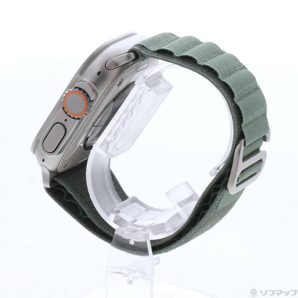〔 品〕 Apple Watch Ultra GPS Cellular 49 mm チタニウムケース グリーンアルパインループ 377