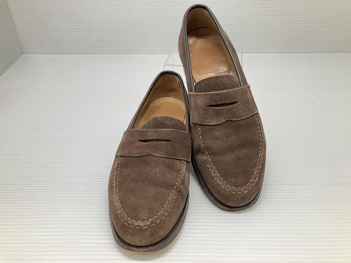 ＆ JONES クロケット - ジョーンズ BOSTON スエード BRW ローファー サイズ7.5 ブラウン 通年