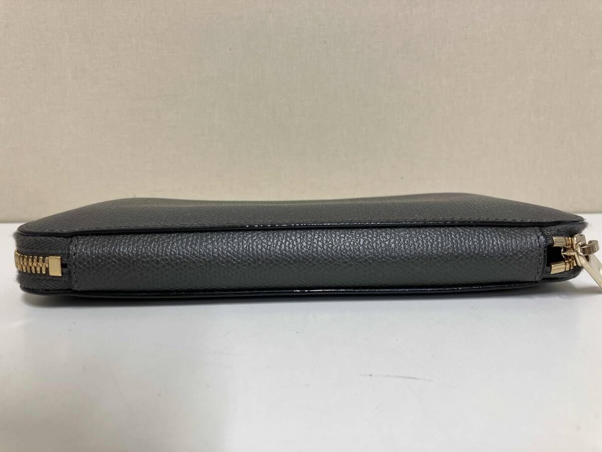 VALEXTRA ヴァレクストラ ジップパース12カード ラウンドファスナー 黒