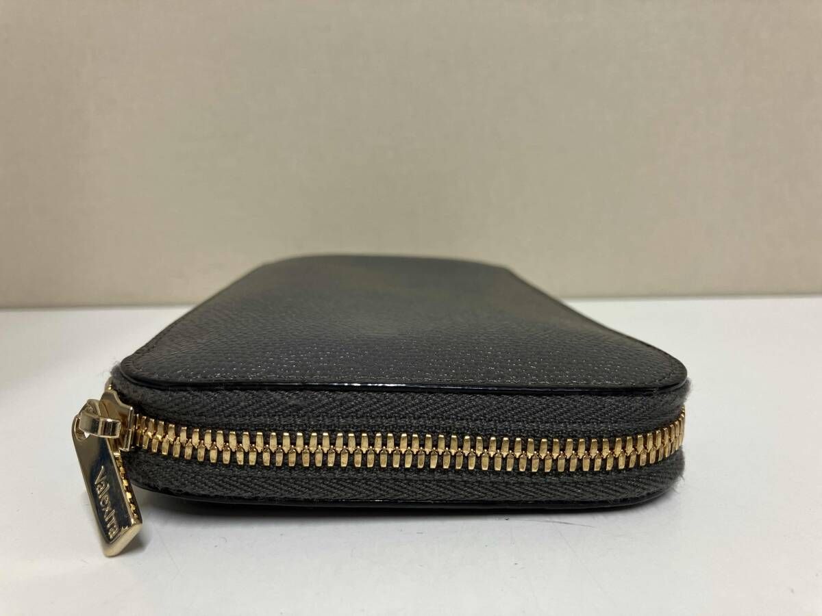 VALEXTRA ヴァレクストラ ジップパース12カード ラウンドファスナー 黒