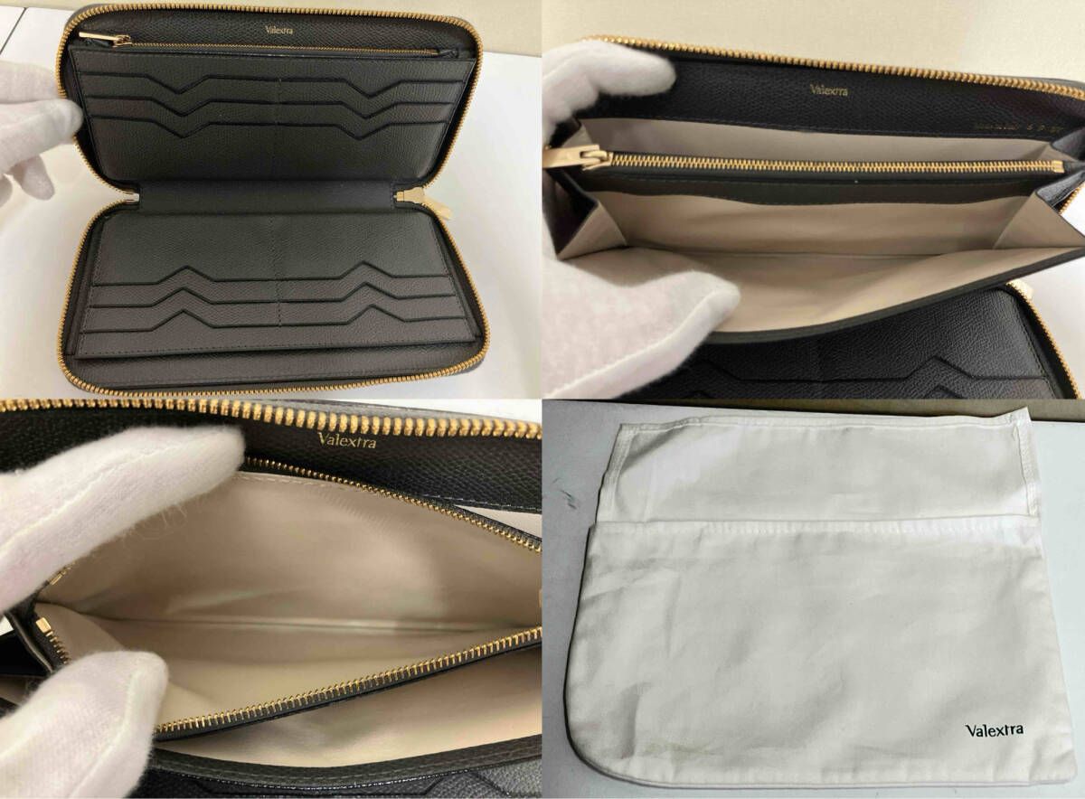 VALEXTRA ヴァレクストラ ジップパース12カード ラウンドファスナー 黒