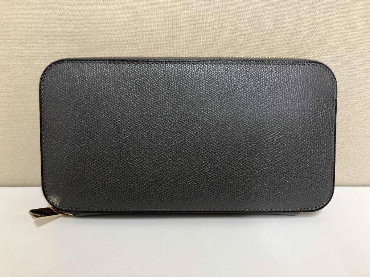 VALEXTRA ヴァレクストラ ジップパース12カード ラウンドファスナー 黒