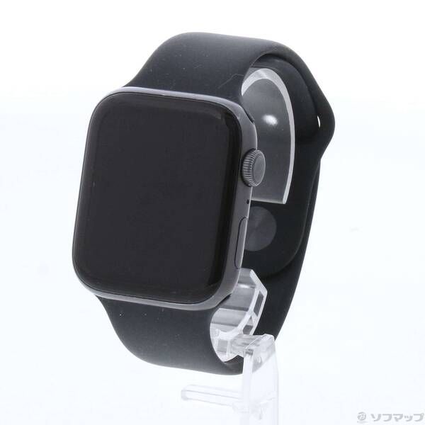 〔 品〕 Apple Watch Series 5 GPS 44 mm スペースグレイアルミニウムケース ブラックスポーツバンド 377