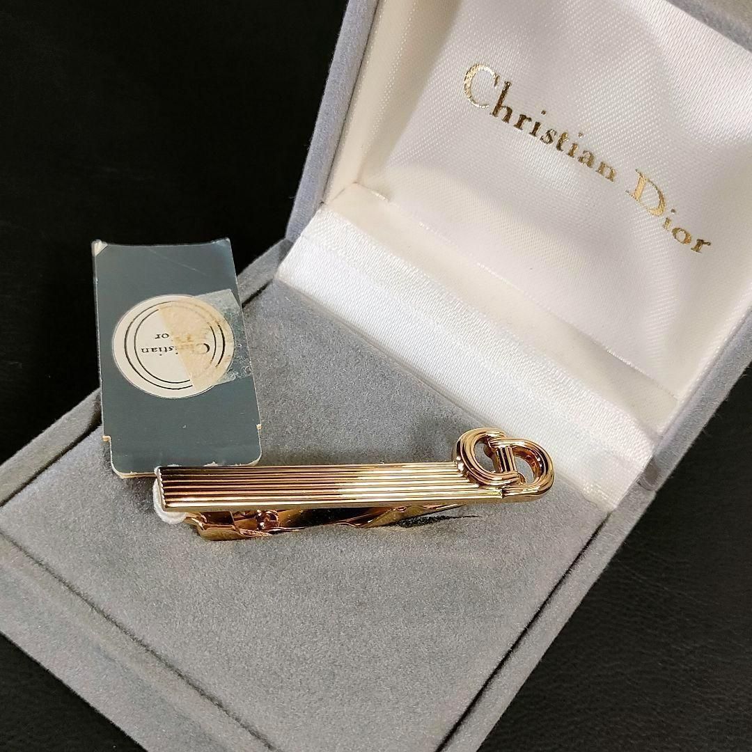 Dior ディオール ネクタイピン ゴールド CDロゴ ボーダー