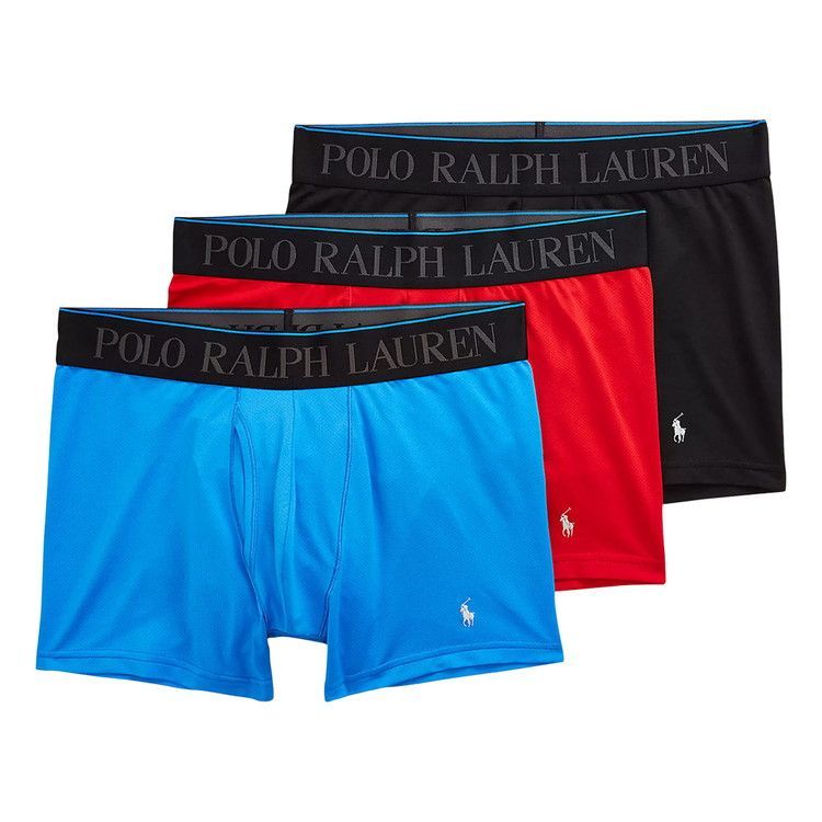 ポロラルフローレン 4 D FLEX AIR ボクサーブリーフ 3 PK コルビーブルー ポロブラック RL 2000 レッド