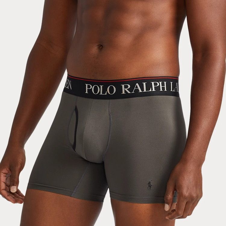 ポロラルフローレン 4 D FLEX COOLING ボクサーブリーフ 3 PK チャコールグレー RL 2000 レッド ポロブラック