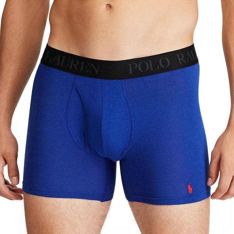 ポロラルフローレン 4 D FLEX COOLING COTTON MODAL ボクサーブリーフ 3 PK ラグビーロイヤル RL 2000 レッド ポロブラック