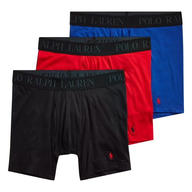 ポロラルフローレン 4 D FLEX COOLING COTTON MODAL ボクサーブリーフ 3 PK ラグビーロイヤル RL 2000 レッド ポロブラック