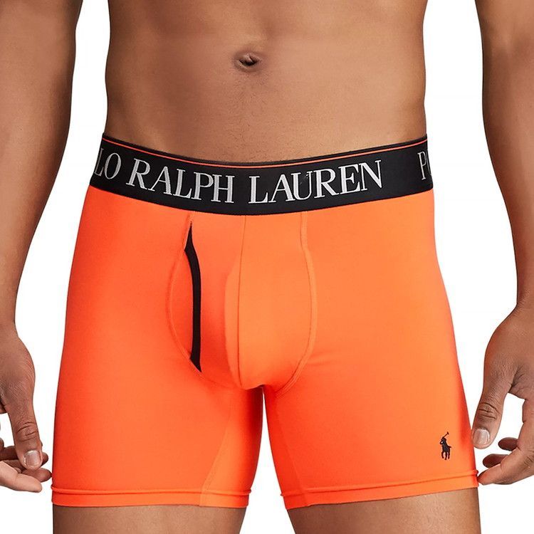 ポロラルフローレン 4 D FLEX COOLING ボクサーブリーフ 3 PK アクティブオレンジ カンパニーオリーブ ポロブラック