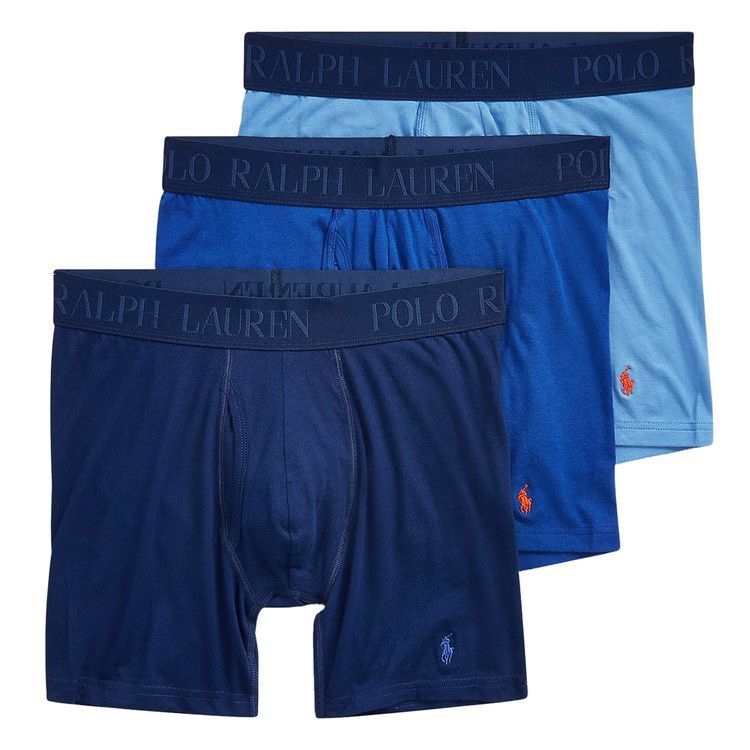 ポロラルフローレン 4 D FLEX COOLING COTTON MODAL ボクサーブリーフ 3 PK ブルーフラワー ラグビーロイヤル ホリデーサファイア