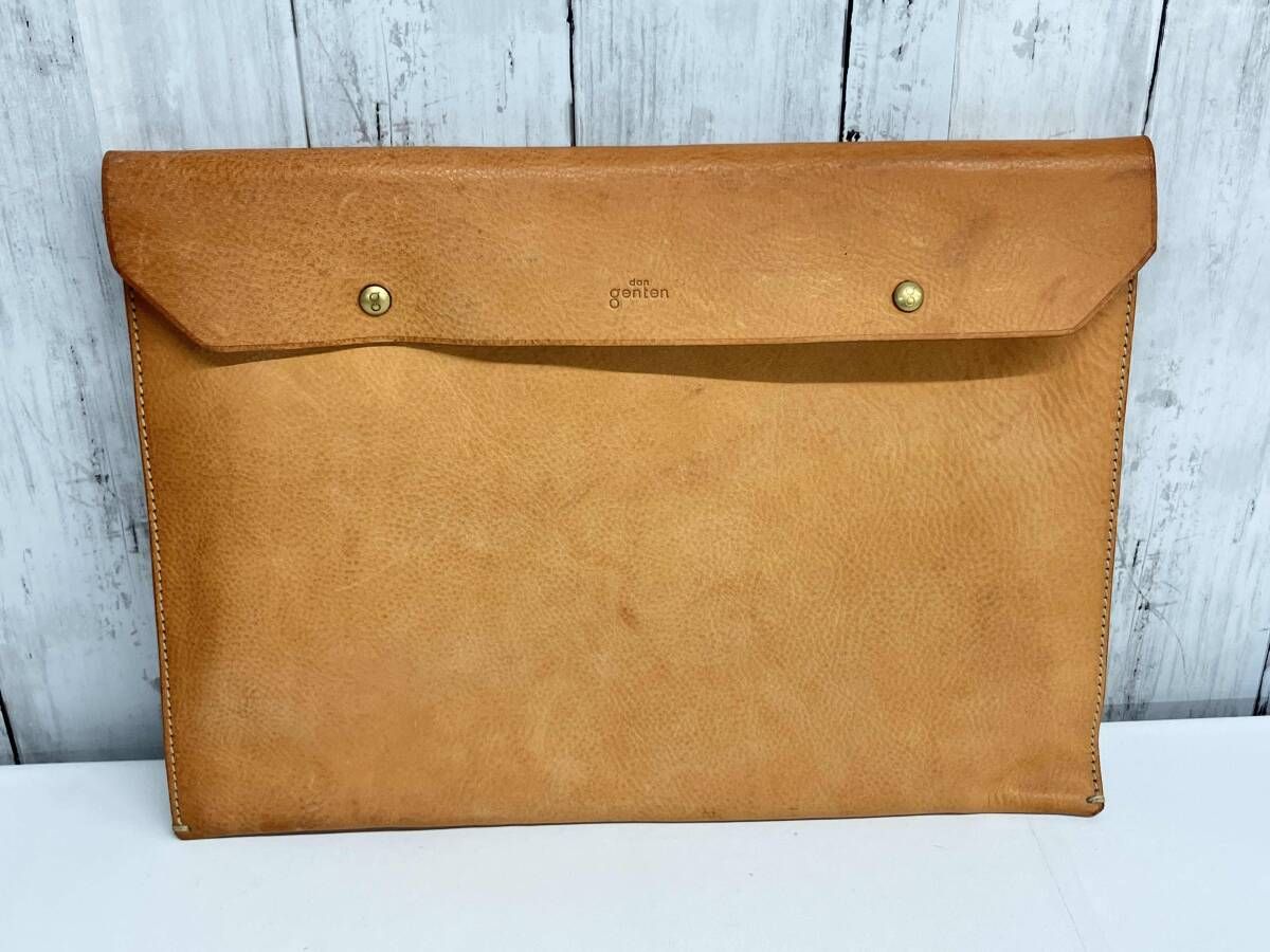 genten セカンドバッグ ゲンテン スナップボタン レザーA 4