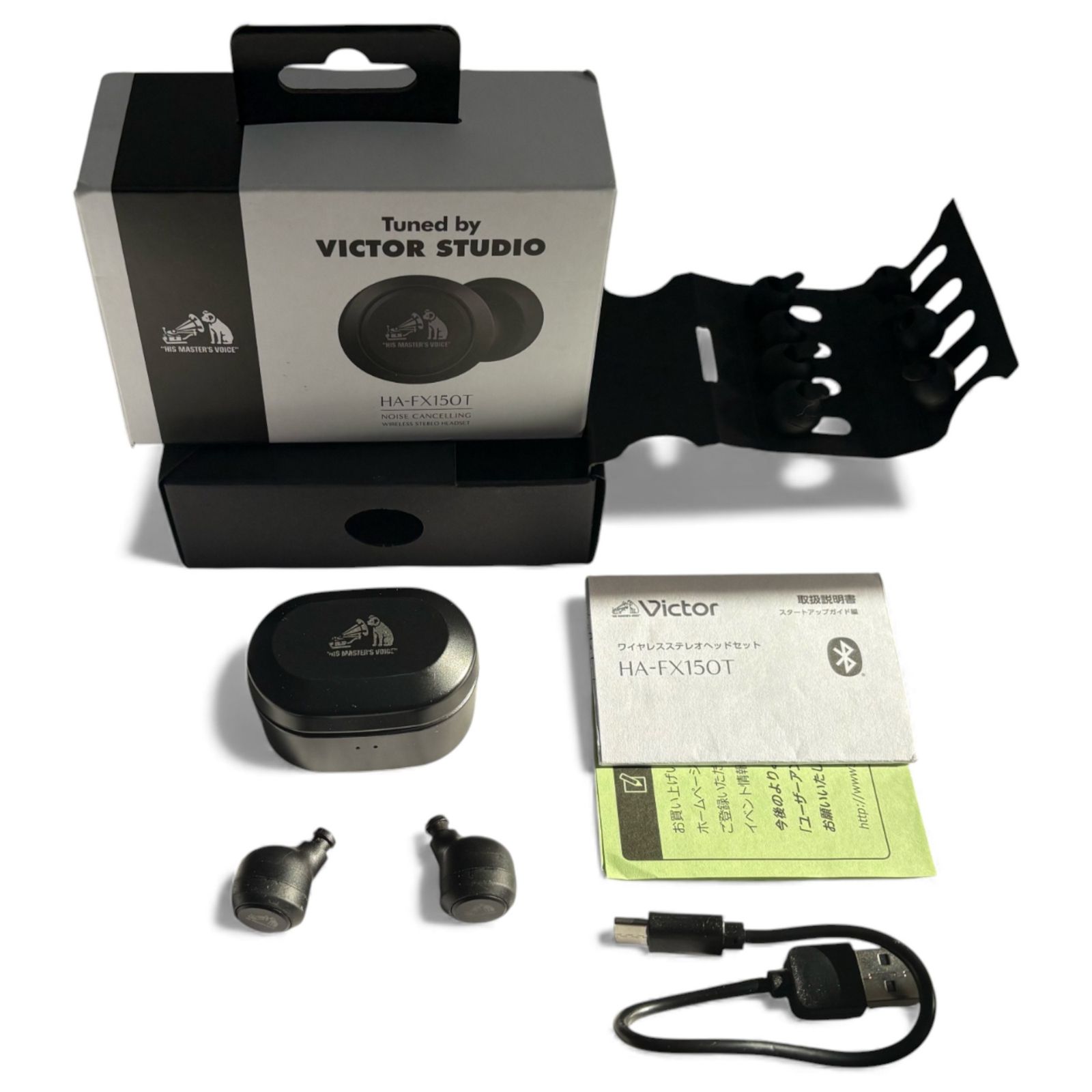 ◆ ケンウッド KENWOOD ワイヤレスイヤホン Victor HA-FX150T-BA ブラック 最大21時間再生 720-2948