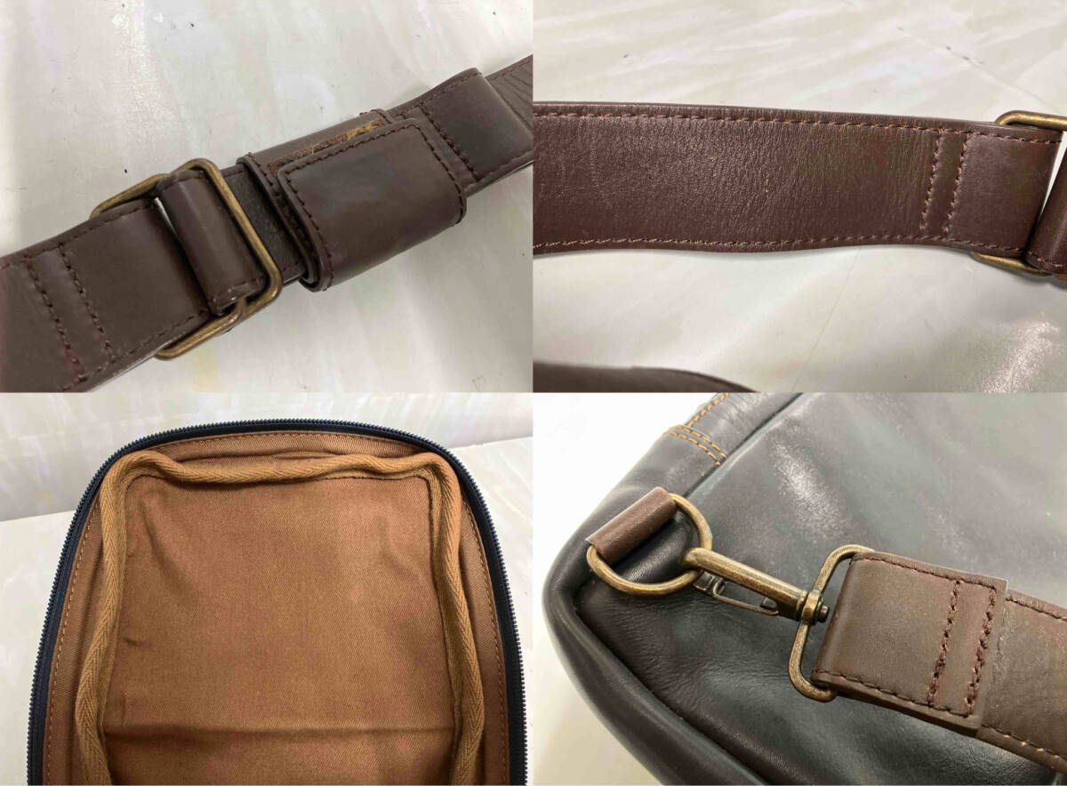 MOTHERHOUSE マザーハウス ボディバッグ レザー ネイビー