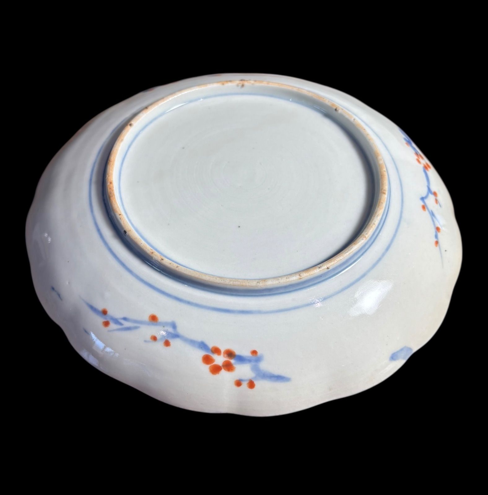 3客セット】 古伊万里 染付 金彩 山水風景図 色絵 丸皿 取り皿 飾り皿