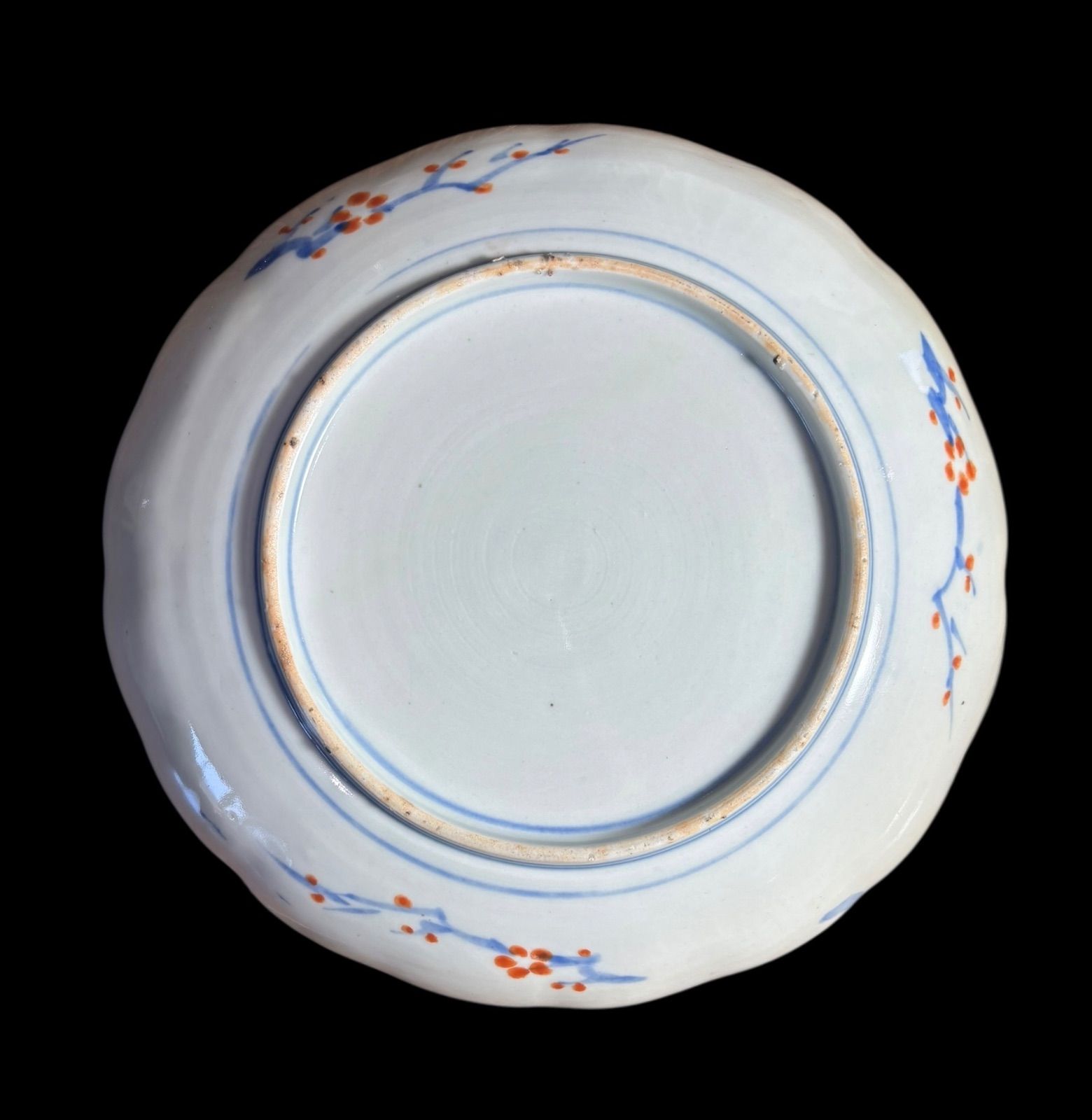 3客セット】 古伊万里 染付 金彩 山水風景図 色絵 丸皿 取り皿 飾り皿