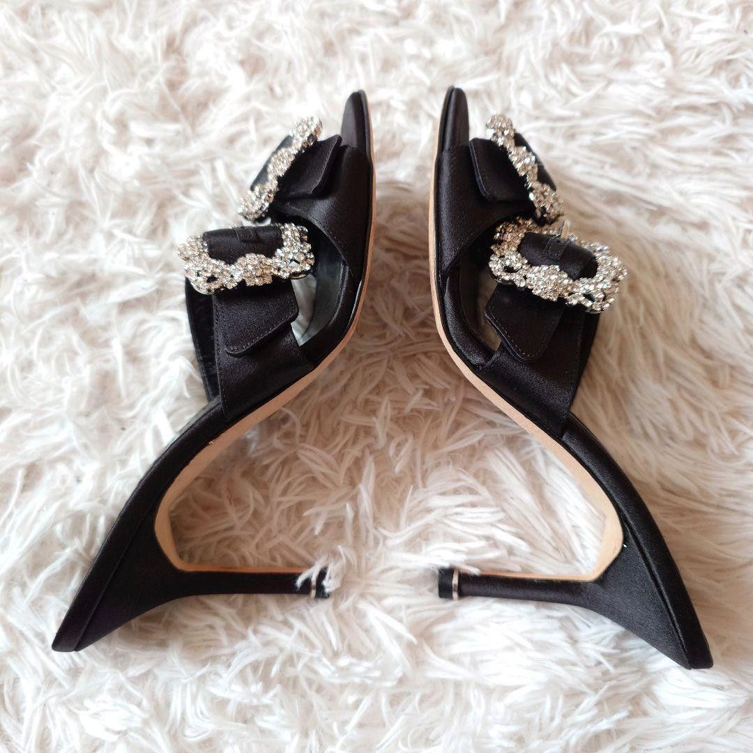 マノロブラニク ミュール ハイヒール パンプス サンダル ビジュー