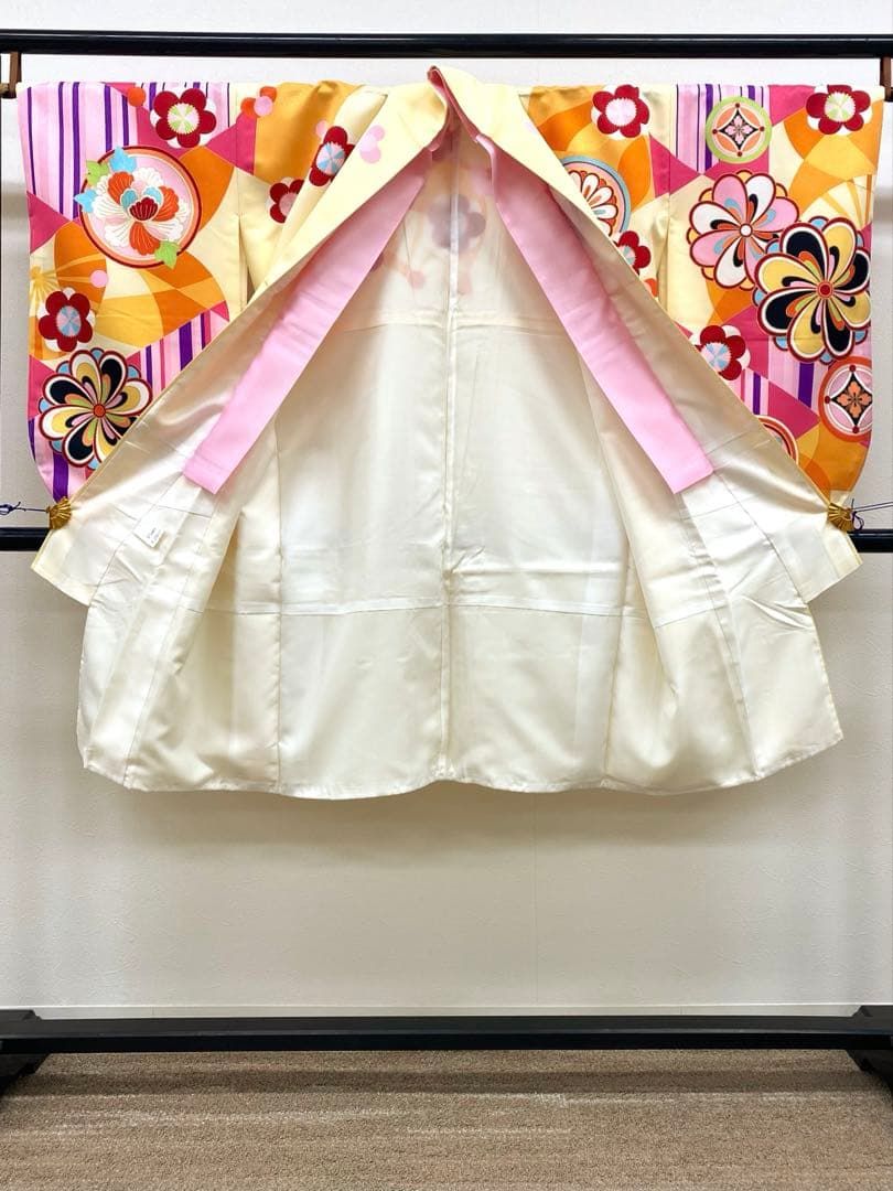  二尺袖 ポリエステル着物 金彩 紋意匠 袴用 MOP 496 振袖 着物