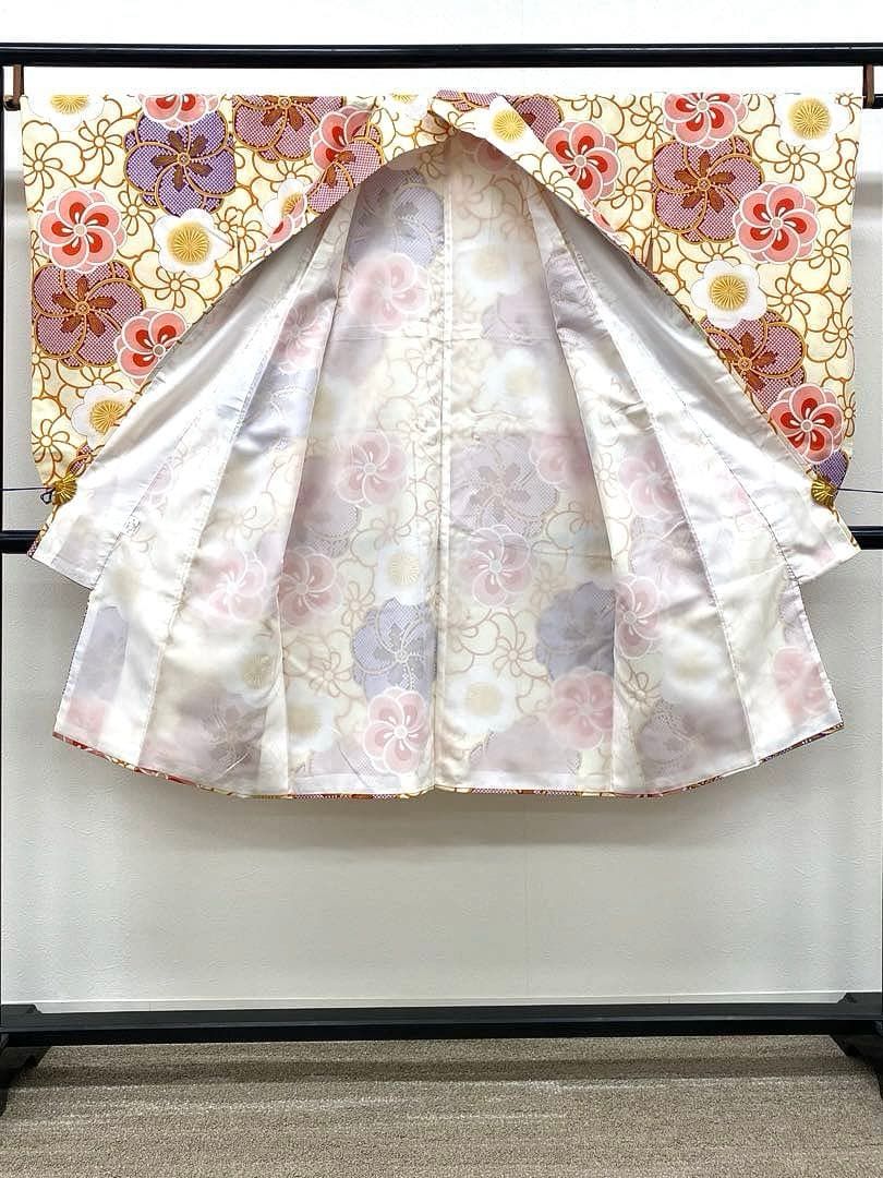 二尺袖 ポリエステル着物 金彩 梅 袴用 MOP502 - メルカリ