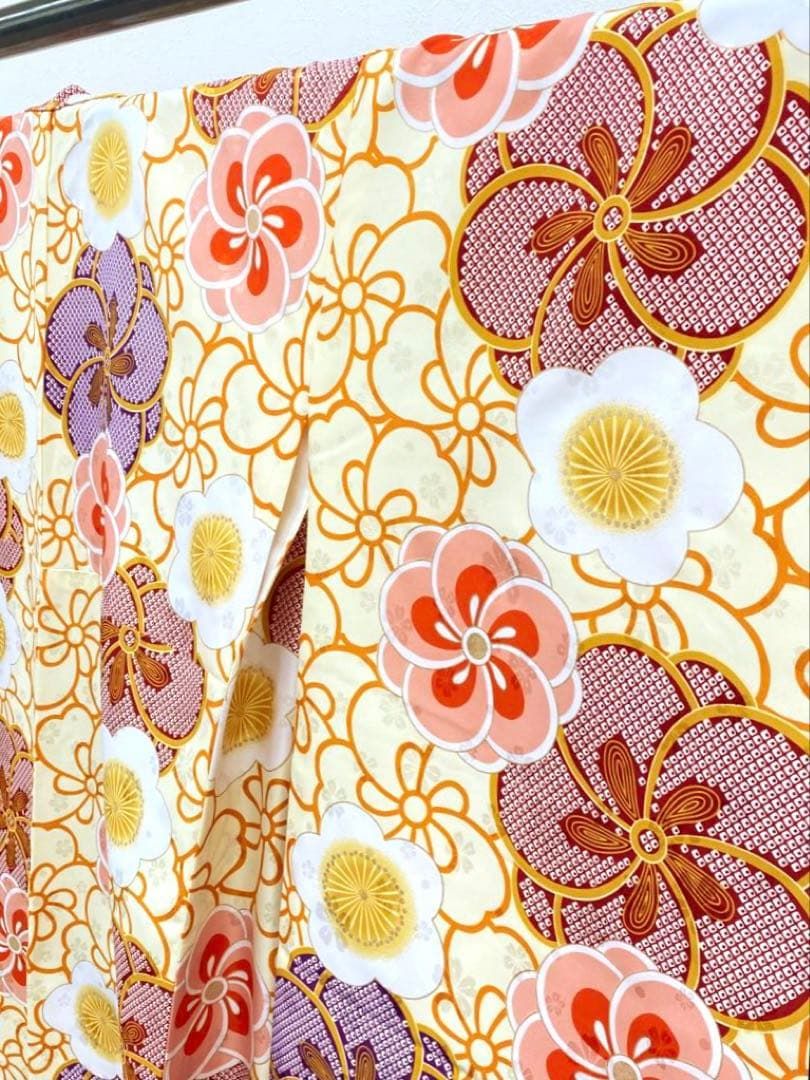 二尺袖 ポリエステル着物 金彩 梅 袴用 MOP502 - メルカリ