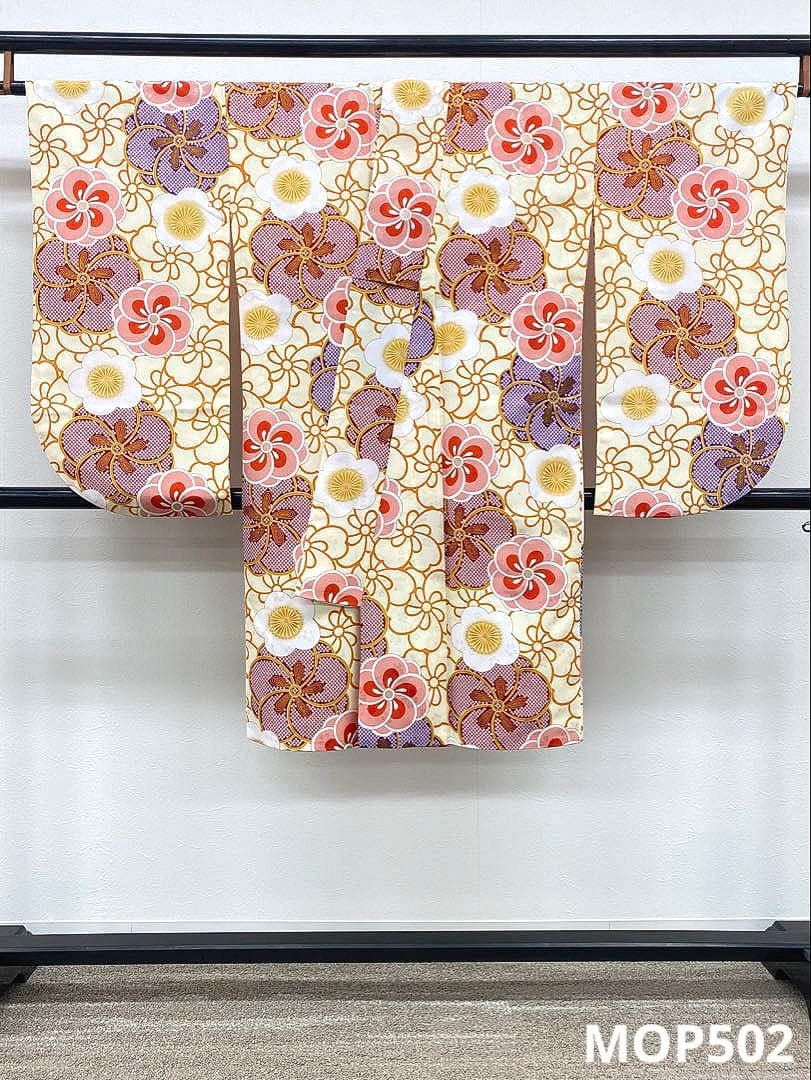 二尺袖 ポリエステル着物 金彩 梅 袴用 MOP502 - メルカリ