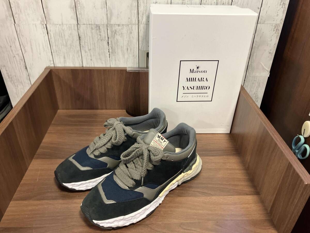 Maison MIHARA メゾン ミハラヤスヒロ MMY サイズ44 28 5 cm き GEORGE ジョージ low top スニーカー ネイビー