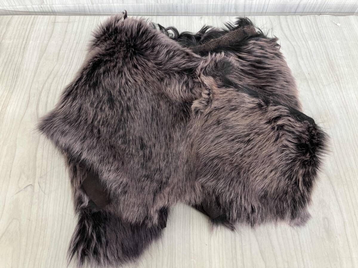KARL DONOGUE スヌード ストール ファー 羊革 ラムスキン モヘヤ ブラウン系 レディース イギリス製