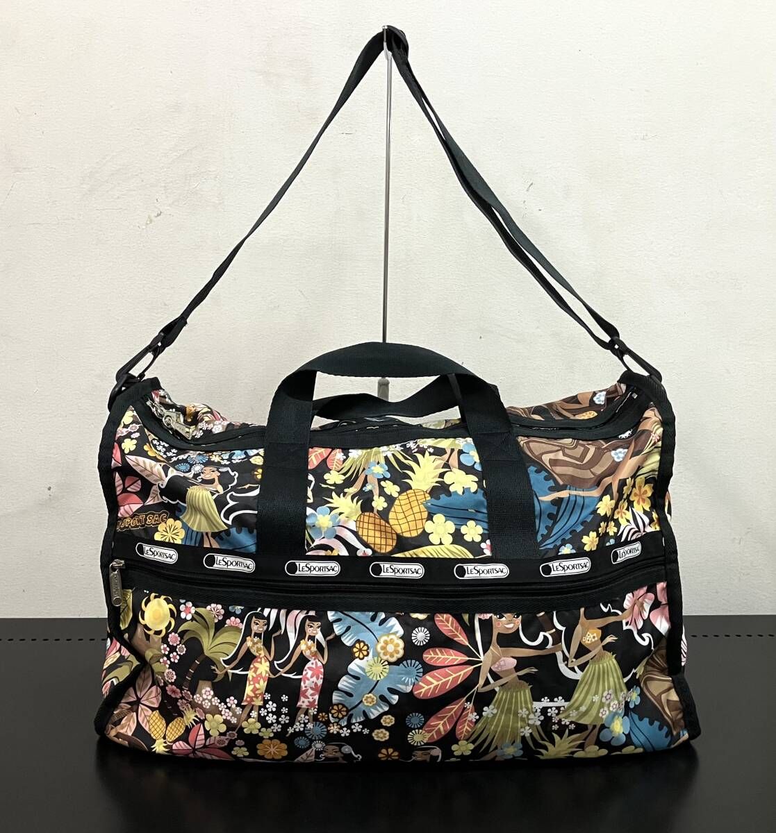 LeSportsac レスポートサック ボストンバッグ マルチカラー ハワイ限定ワヒネフラ フラガール ポリエステル100%