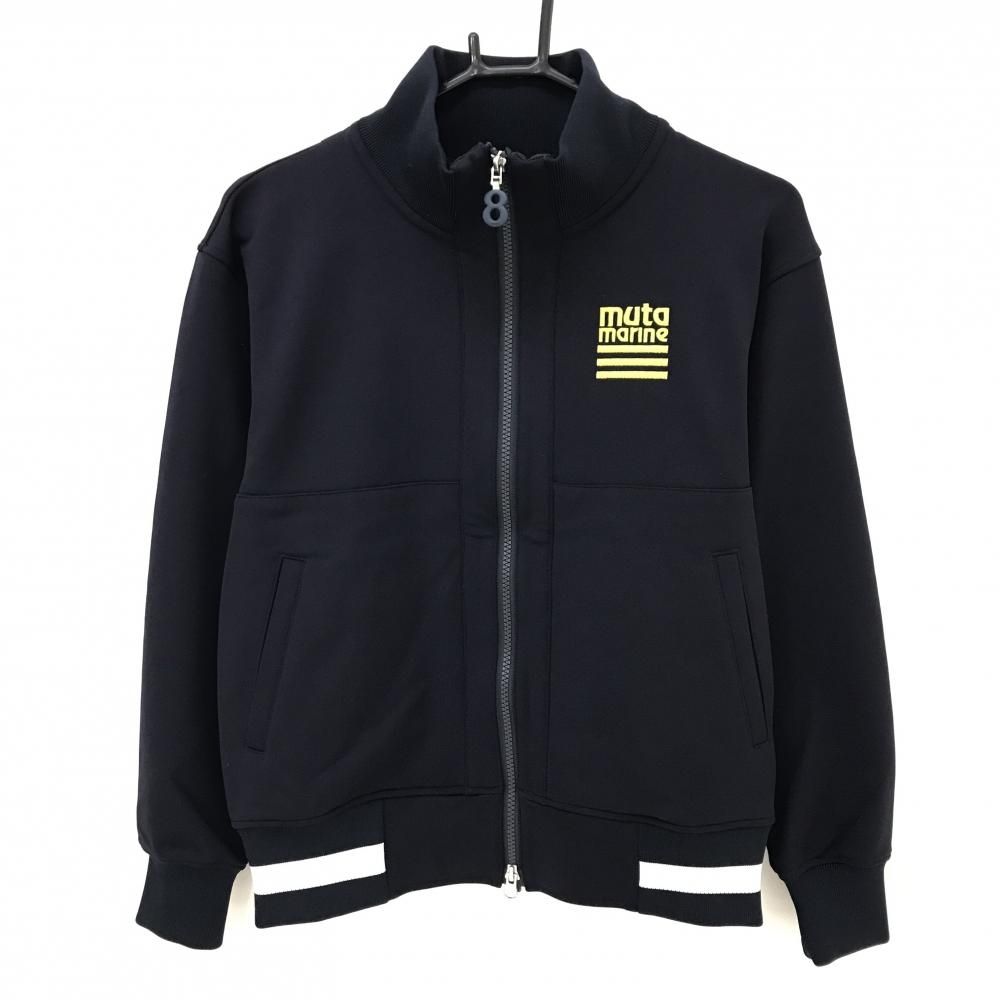 超 ムータマリン ジャケットブルゾン ネイビー イエロー ダブルジップ レディース 0 WOMAN ゴルフウェア モデル muta