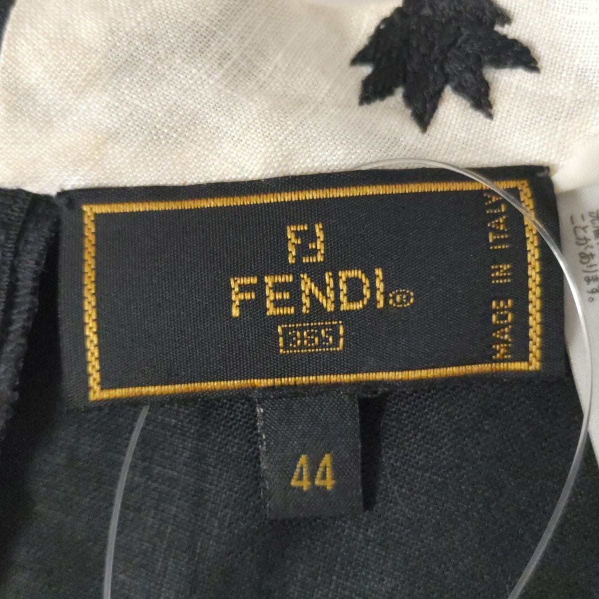 FENDI(フェンディ) ワンピース サイズ44 L レディース - 黒×白 Vネック