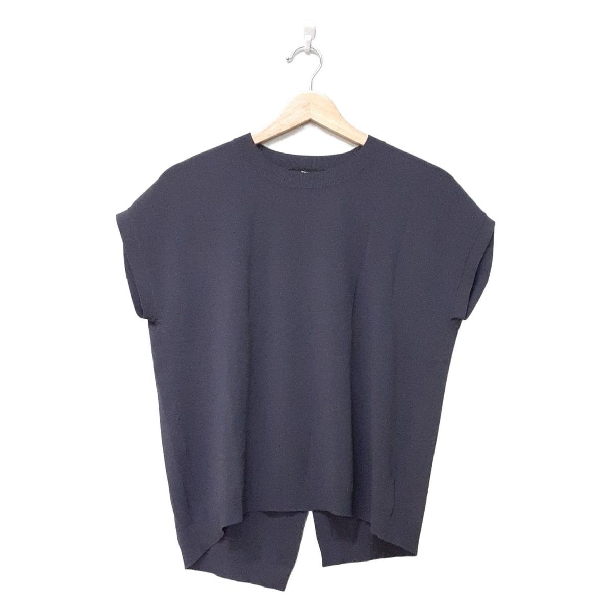 theory セオリー 半袖セーター サイズS レディース ダークグレー クルーネック