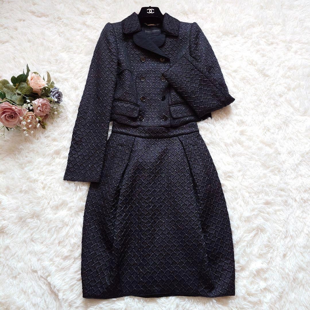希少 美品 ドルチェ&ガッバーナ ジャガード セットアップ フォーマル