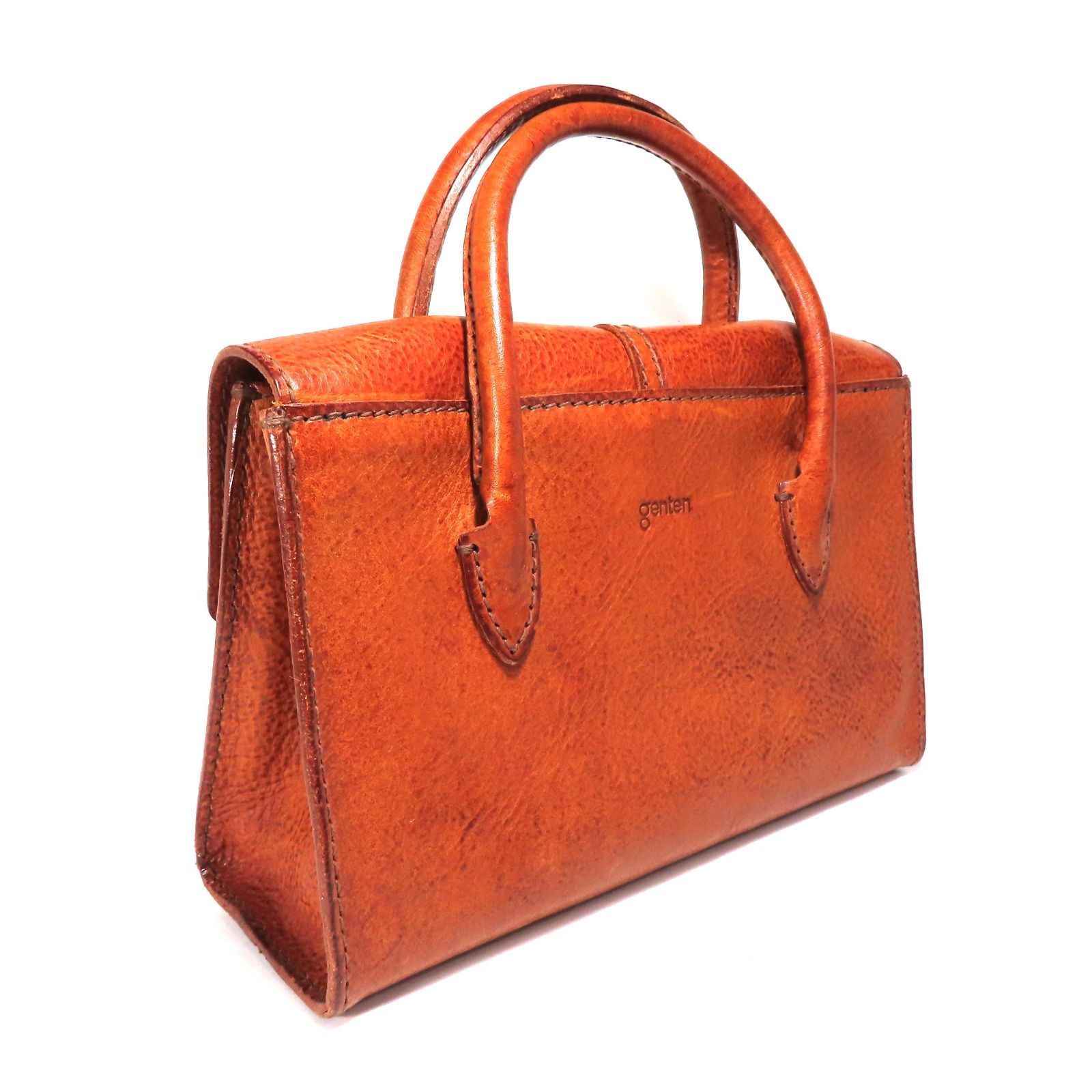 GENTEN ゲンテン ハンドバッグ ヌメ革 本革 縦×横×マチ＝14×22×7.5cm 