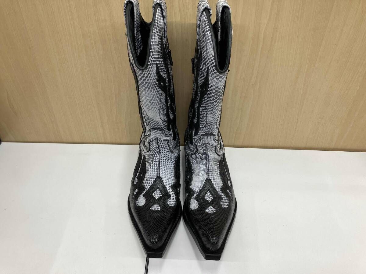 ROCK ニューロック BOOT WEST ブーツウエスト シルバー ブラック サイズ39