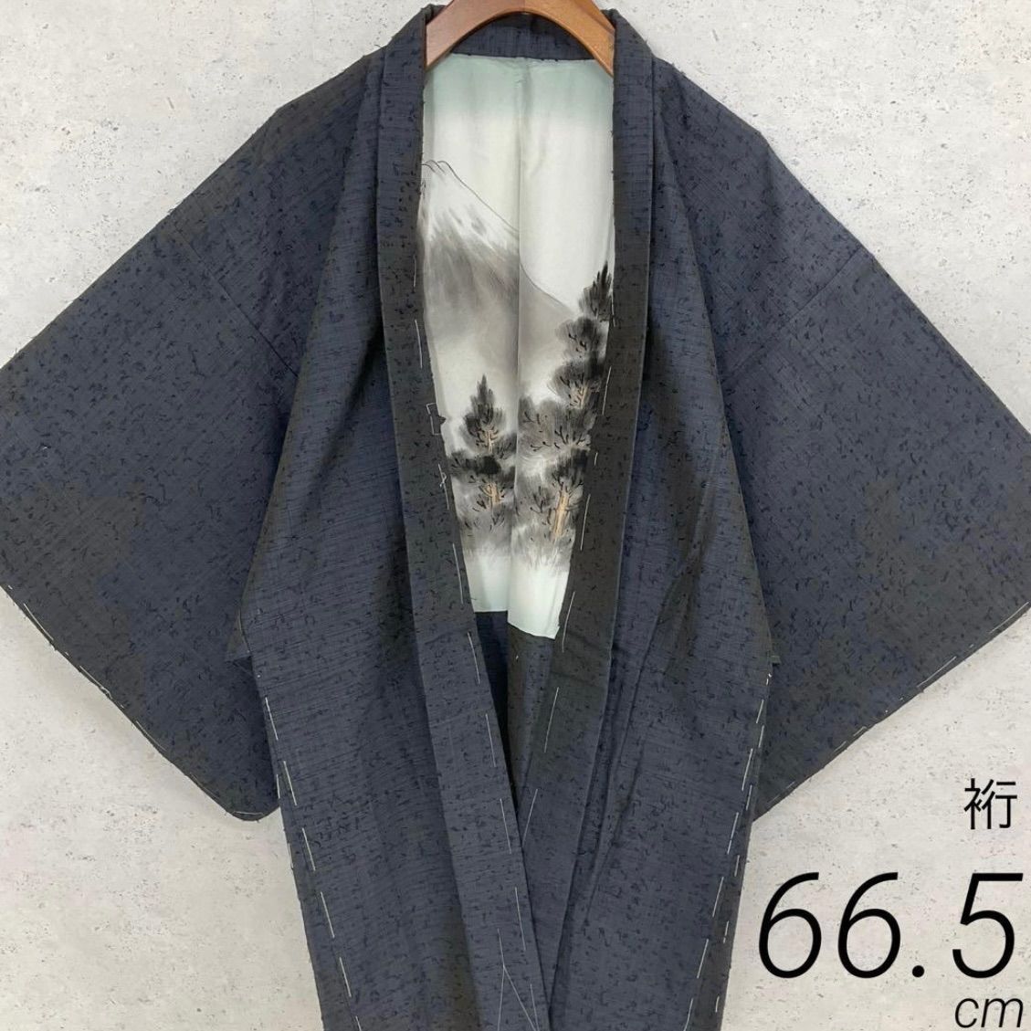 ⬛️kimono+one⬛️男前屋⬛️男長羽織⬛️未使用同然⬛️十日町紬